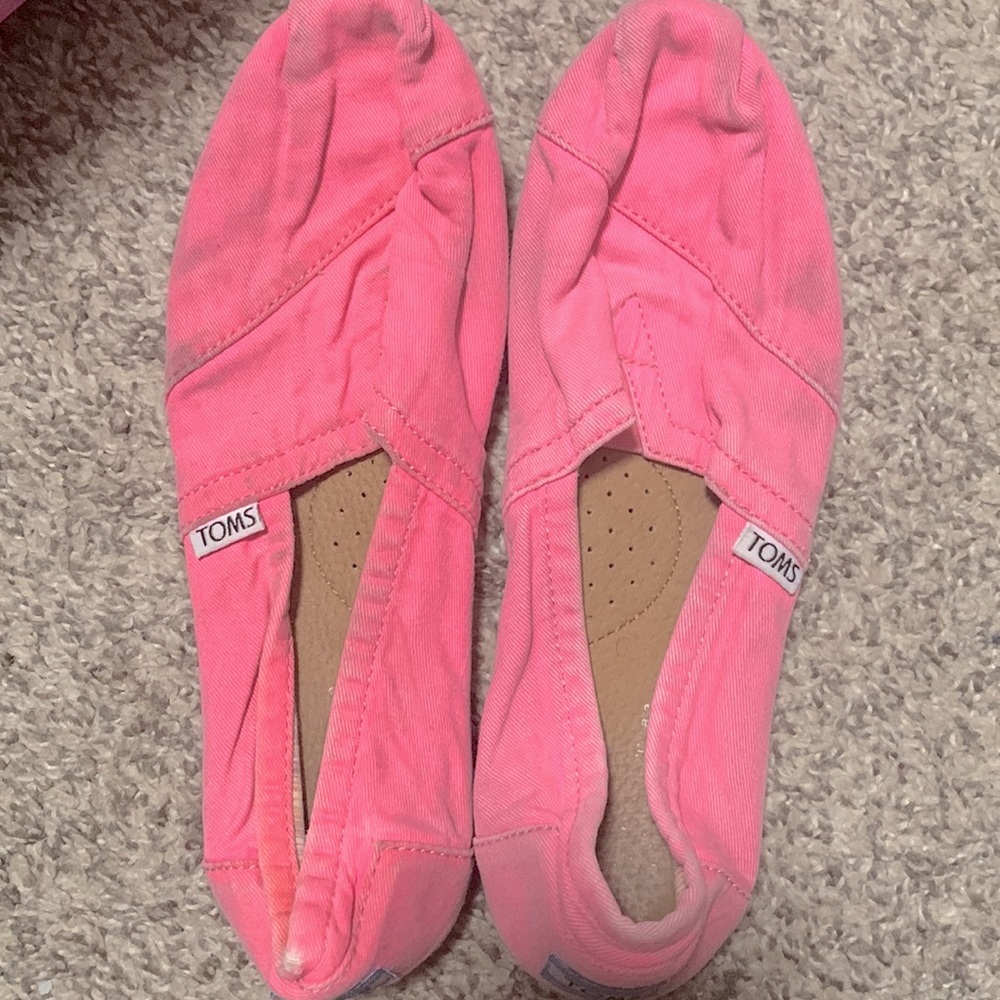 TOMS Neon Pink Flats